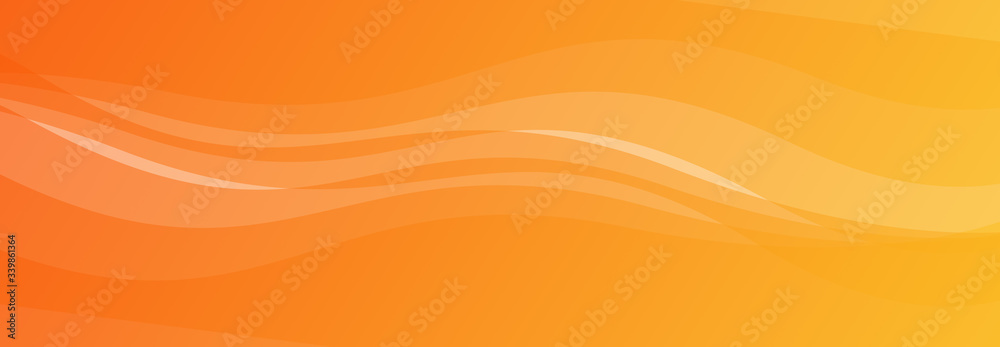 Abstract orange and yellow waves background isolated on white, Panoramic banner background with copy space Abstract orange and yellow waves background isolated on white, Panoramic banner background with copy space