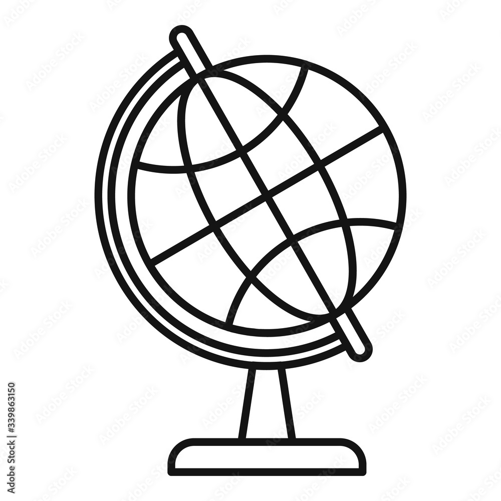 School globe icon. Outline school globe vector icon for web design isolated on white background School globe icon. Outline school globe vector icon for web design isolated on white background