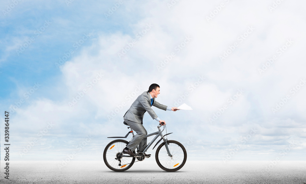Businessman with paper documents in hand Businessman with paper documents in hand