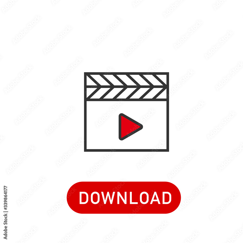 Movie icon. Black filled. Stock vector icon Movie icon. Black filled. Stock vector icon