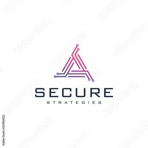 logo design modern technology analysis with digital security