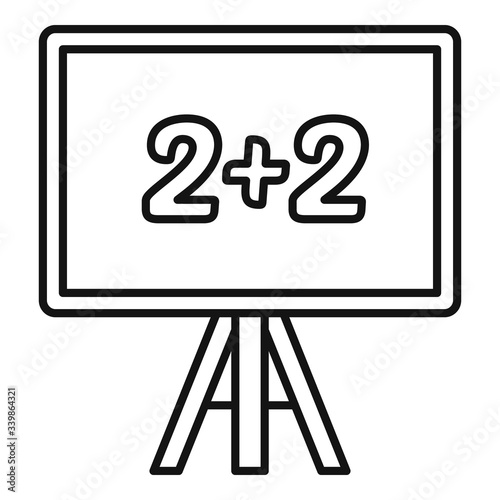 Lesson board icon. Outline lesson board vector icon for web design isolated on white background