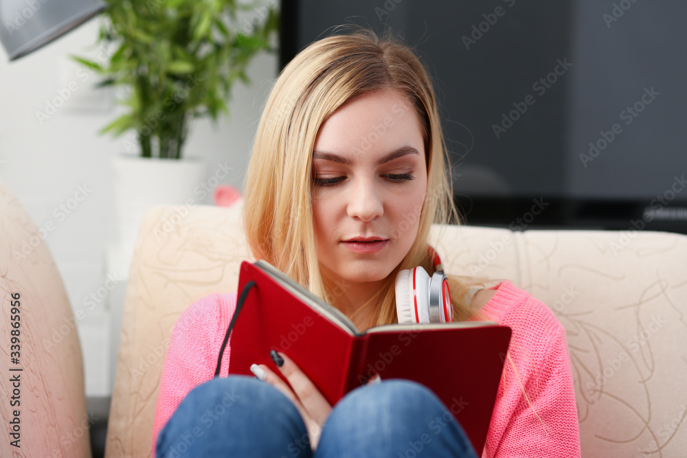 young beautiful woman fill in your personal diary bright impressions concept young beautiful woman fill in your personal diary bright impressions concept