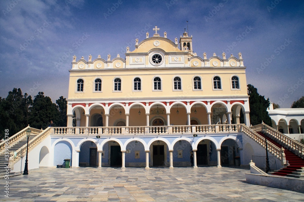 The Christian Orthodox Church of Virgin Mary in Tinos island, Greece.	