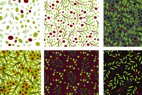 Olive branch seamless pattern background for your design 