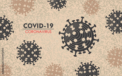 Coronavirus COVID-19 on Grunge Background. Vector Illustration