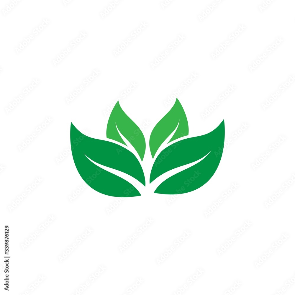 Naklejka premium Green leaf ecology nature element vector template