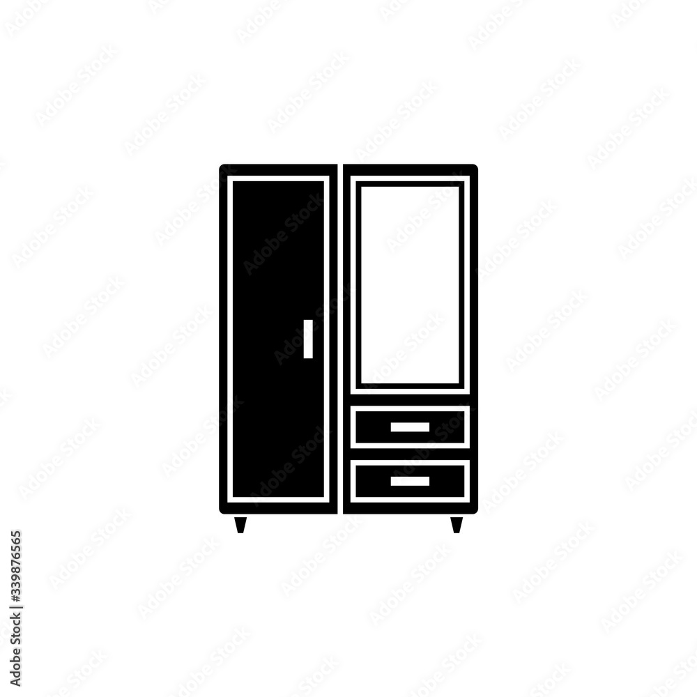 Cupboard vector icon on white background. Cupboard vector icon on white background.