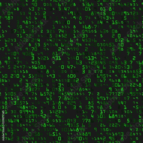 Modern background with green numbers on a black background