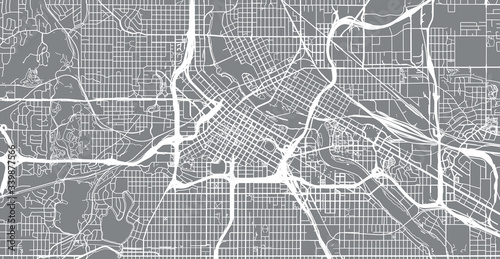 Urban vector city map of Minneapolis, Minnesota, United States of America