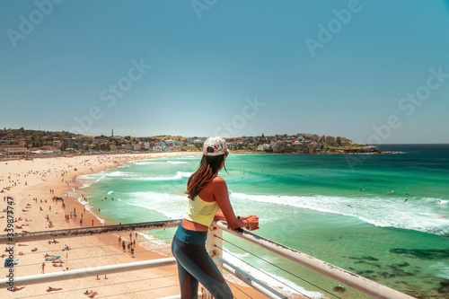 Принти на полотні Woman at Bondi Beach, Sydney, Australia