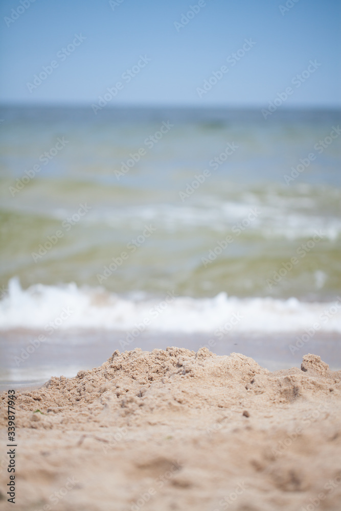 beach. Sand, sea and sky. view from the beach to the horizon