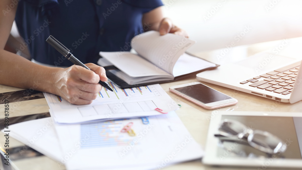Businessman working with documents in the office. Businessman working with documents in the office.