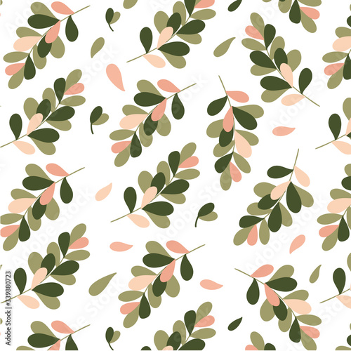 Floral pattern. Seamless vector texture with flowers for fashion prints or wall paper. Hand drawn style, light background.