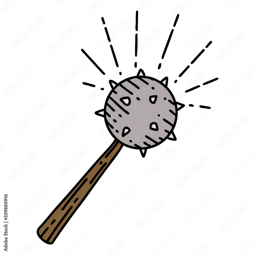 traditional tattoo style medieval mace traditional tattoo style medieval mace