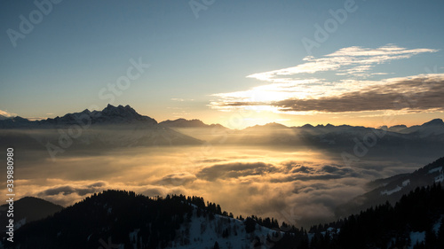 sunset from Villars sur Ollon, Dents de Midi