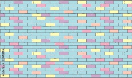 Pastel colored brick wall