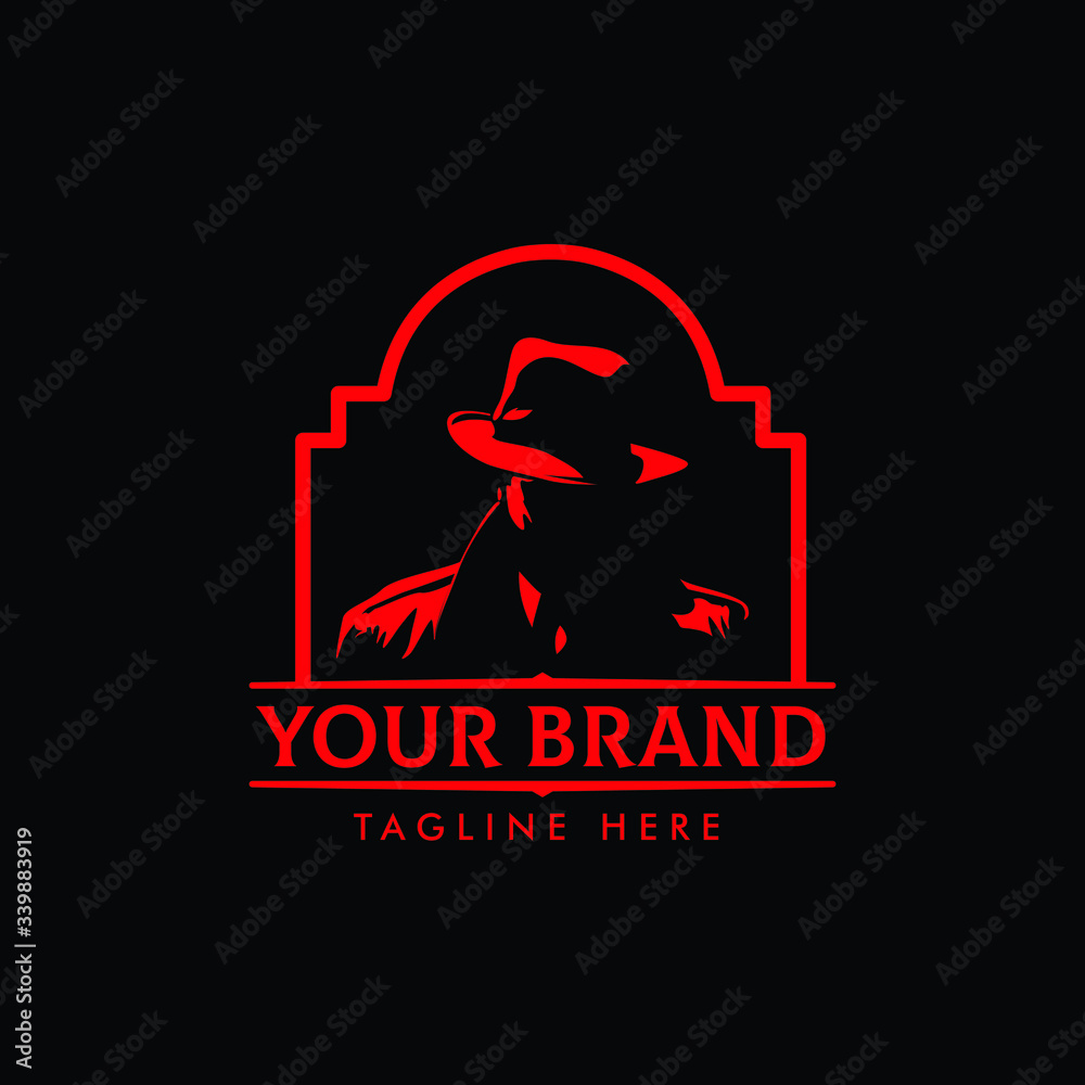 MAFIA LOGO emblems with character abstract silhouette men heads in hats