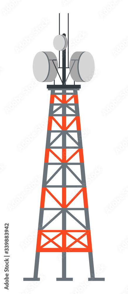 Fotografie Power station, tower with cords and antenna vector