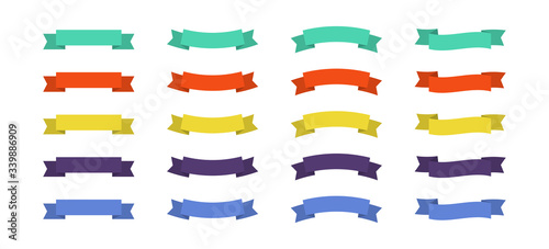 Ribbons flat set icon for concept design. Vector photo