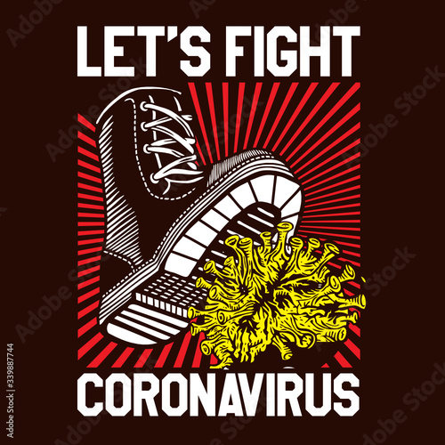 Let's Fight Coronavirus Propaganda Style Poster