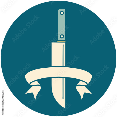 icon with banner of knife