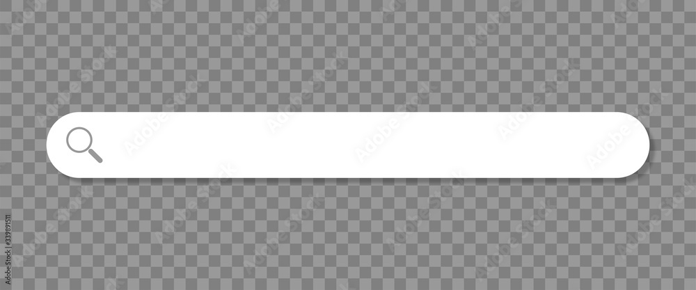Search browser bar, magnifier button on a transparent background. Vector