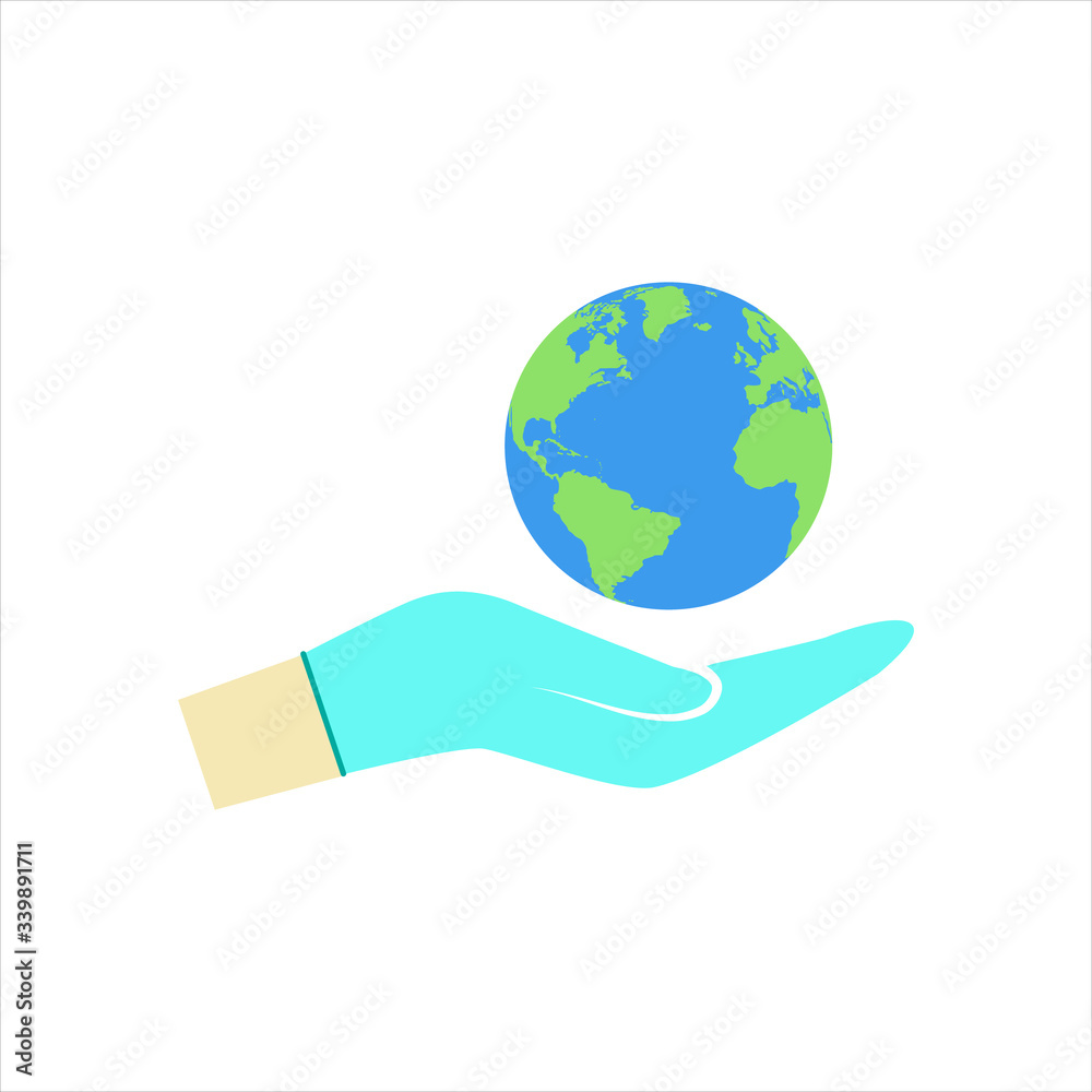 Earth globes isolated on white background. Flat planet Earth icon. Vector illustration Earth globes isolated on white background. Flat planet Earth icon. Vector illustration