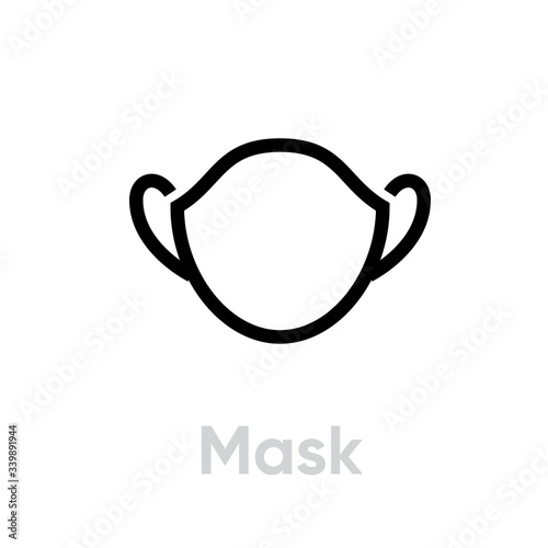 Mask Respirator icon. Editable line vector.