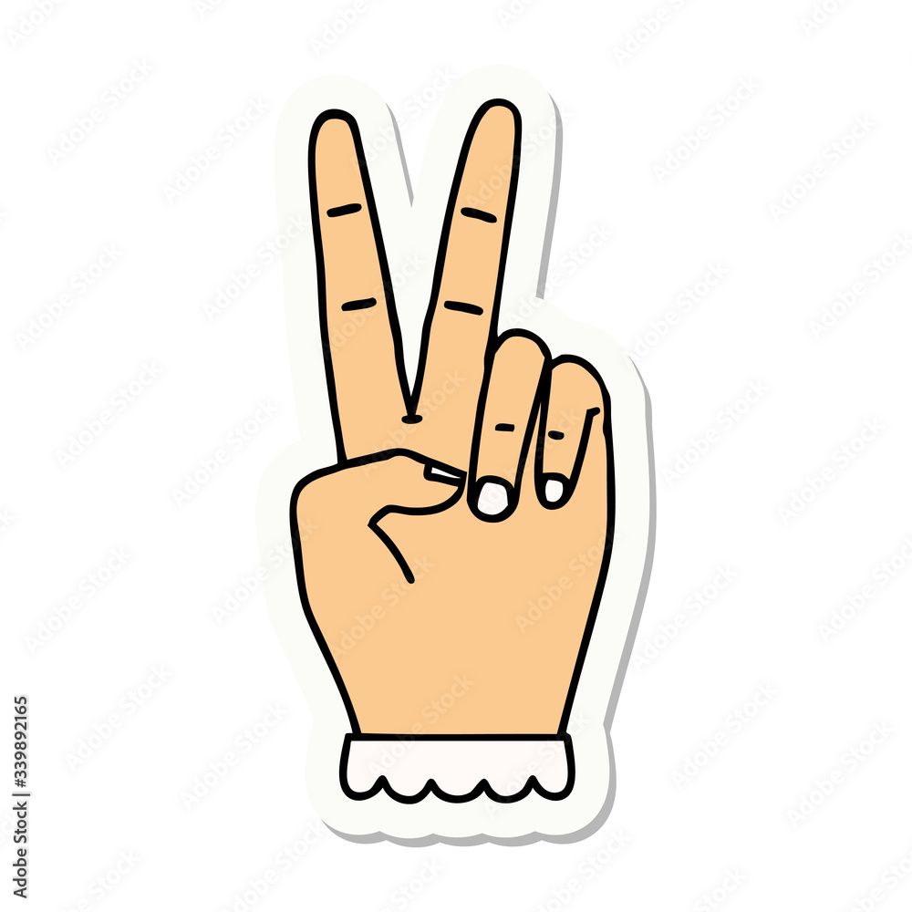 peace symbol two finger hand gesture sticker peace symbol two finger hand gesture sticker