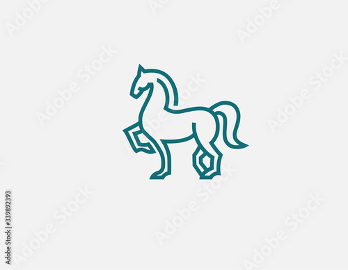 Creative abstract linear logo horse icon for your company