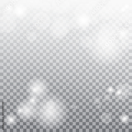 Lights on transparent background. Vector illustration for web and print