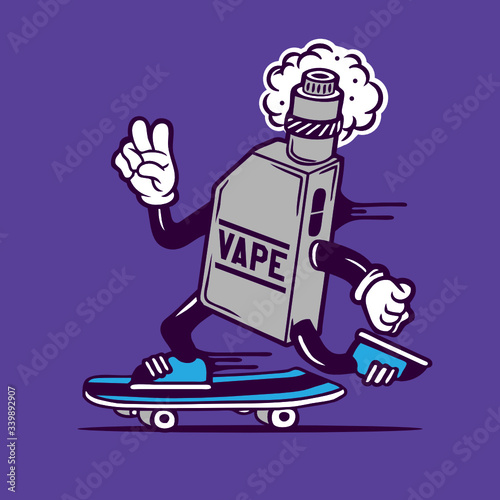 Skater Vape Electric Cigarette Skateboarding Character Design