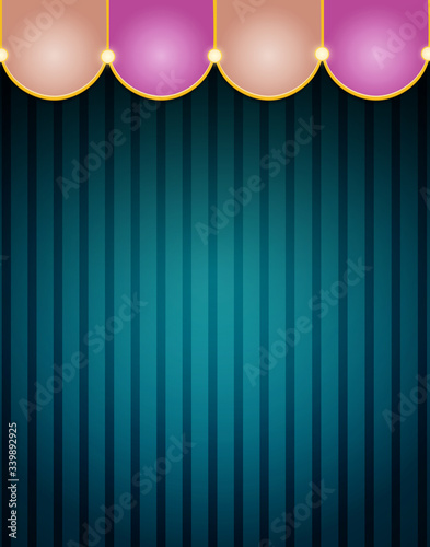 Grunge background with circus vintage tent. Design for presentation, concert, show