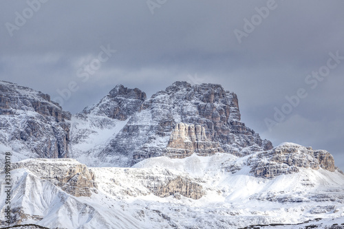 A sprinkling of snow on the dolomites