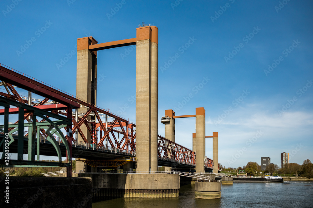 Red and old bridge gate in Spijkenisse, south Holland Red and old bridge gate in Spijkenisse, south Holland