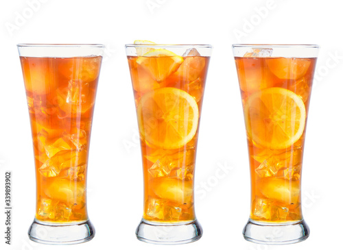 clipping path ice tea isolated on white background