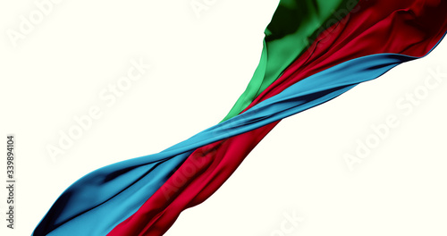 azeribaijan flag ribbon isolated over white background photo