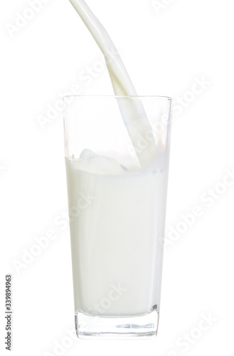 clipping path fresh milk isolated on white background