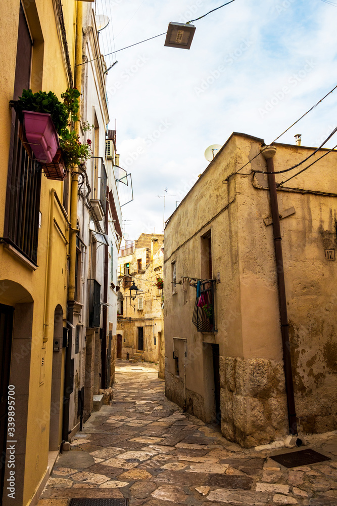 Old town street view in Altamura, Apulia, Italy