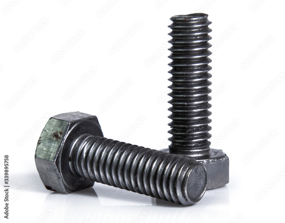 bolt and nut isolated on white background bolt and nut isolated on white background