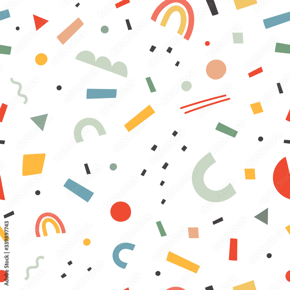Vector geometric seamless pattern for children. Vector geometric seamless pattern for children.