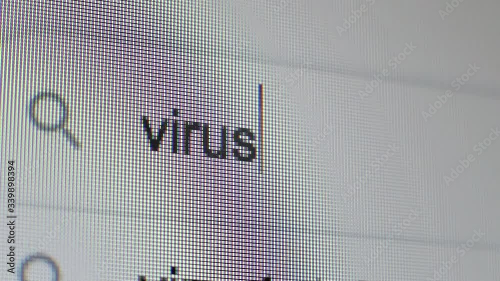 Virus search bar extreme close-up typing text box. Macro Virus search bar extreme close-up typing text box. Macro