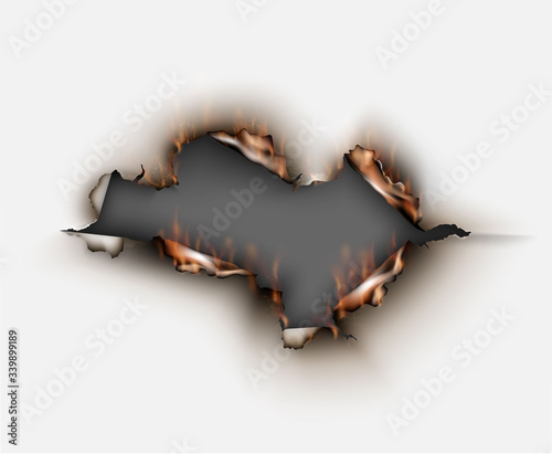 transparent design burning templates torn paper with fire