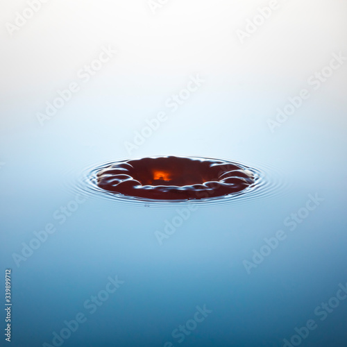 red water drop collision