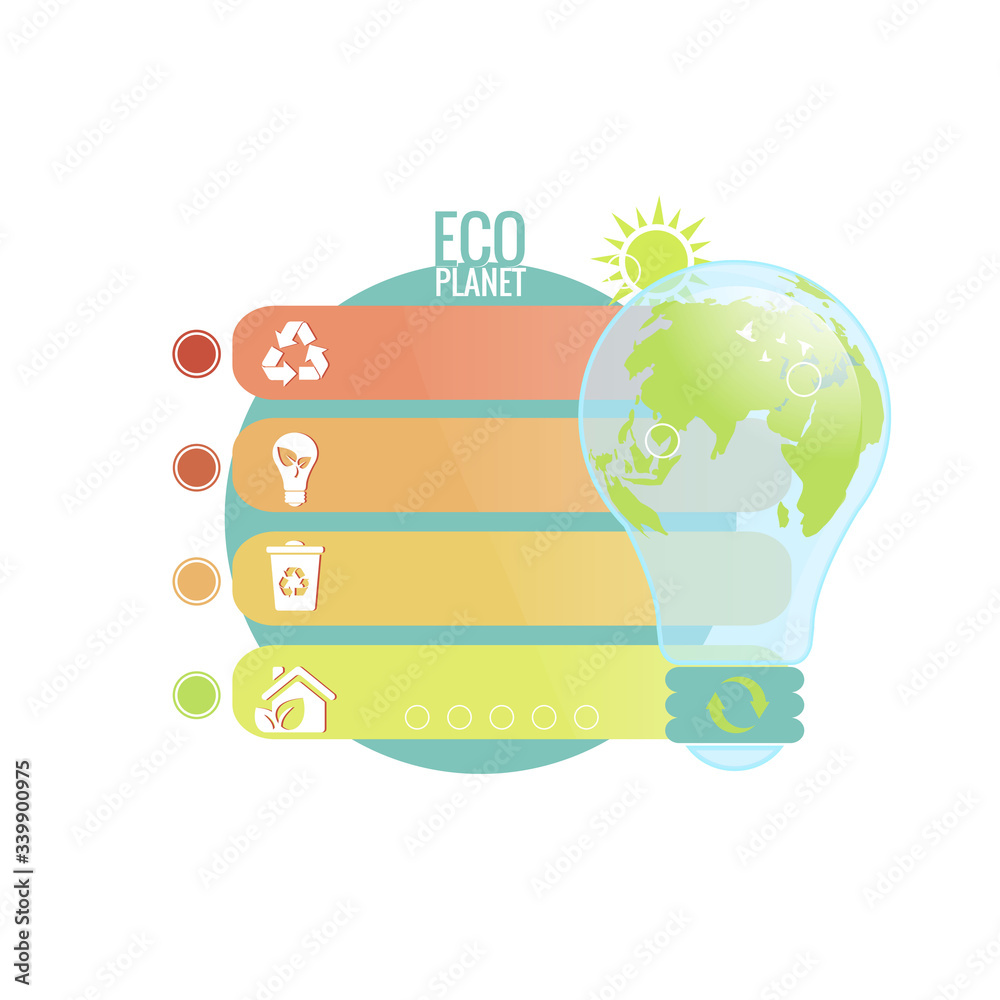 Fototapeta premium abstract background concept protection planet ecology earth flat style.