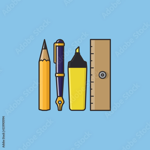 Stationery variety vector illustration
