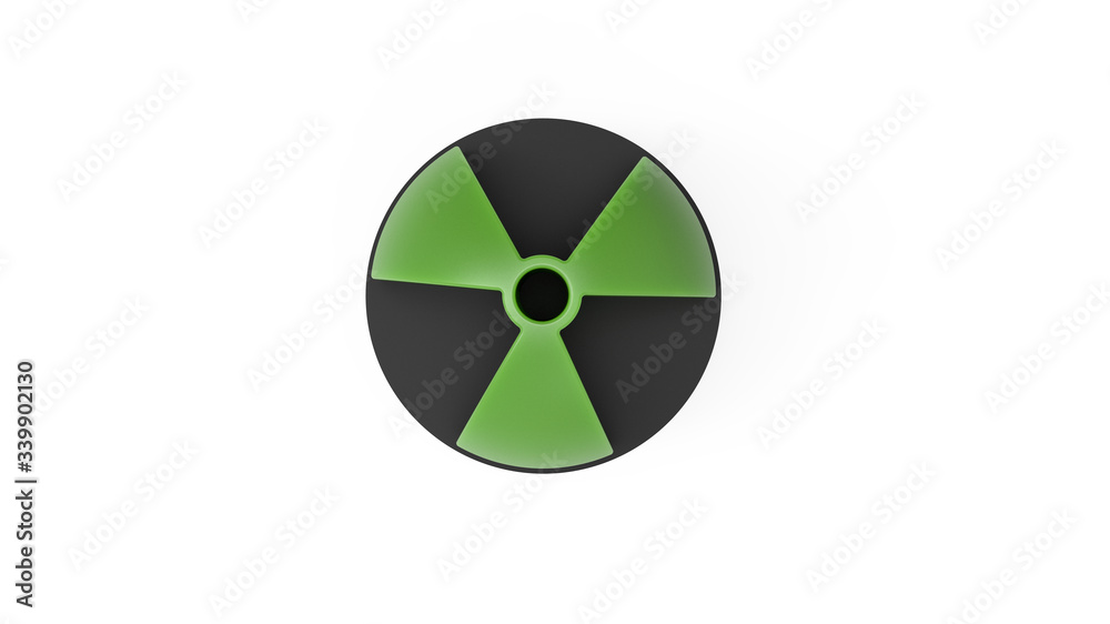 Clean 3D radiation sign on a white background. Clean 3D radiation sign on a white background.