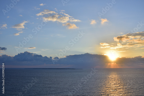Sunrise over the sea  Japan  Okinawa