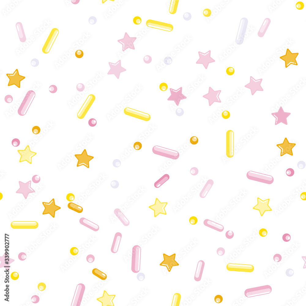 Sprinkle Cupcake Donut Topping. Seamless Pattern Sprinkle Cupcake Donut Topping. Seamless Pattern